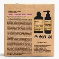 Набор женский VEGAN.Love.Studio "Cherry,Almond,Tonka Beans": гель для душа 300 мл + крем-лосьон 150