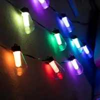 Умная гирлянда &laquo;Нить&raquo; 6 м с насадками &laquo;Лампочки&raquo;, IP20, тёмная нить, 20 LED, свечение RGB, USB