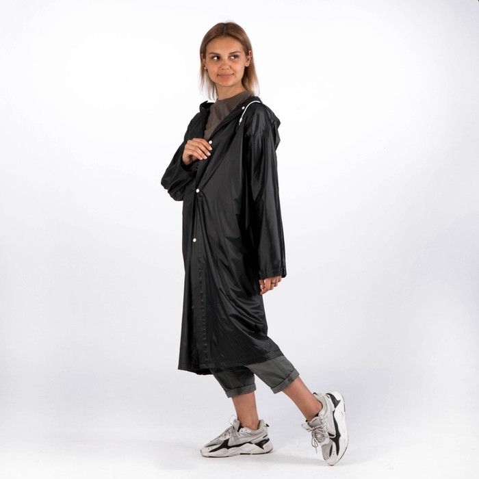 Дождевик взрослый плащ «Плащ, плащ, танцуй, танцуй», размер 42-48, 60 х 110 см, цвет чёрный Дождевик взрослый плащ «Плащ, плащ, танцуй, танцуй», размер 42-48, 60 х 110 см, цвет чёрный