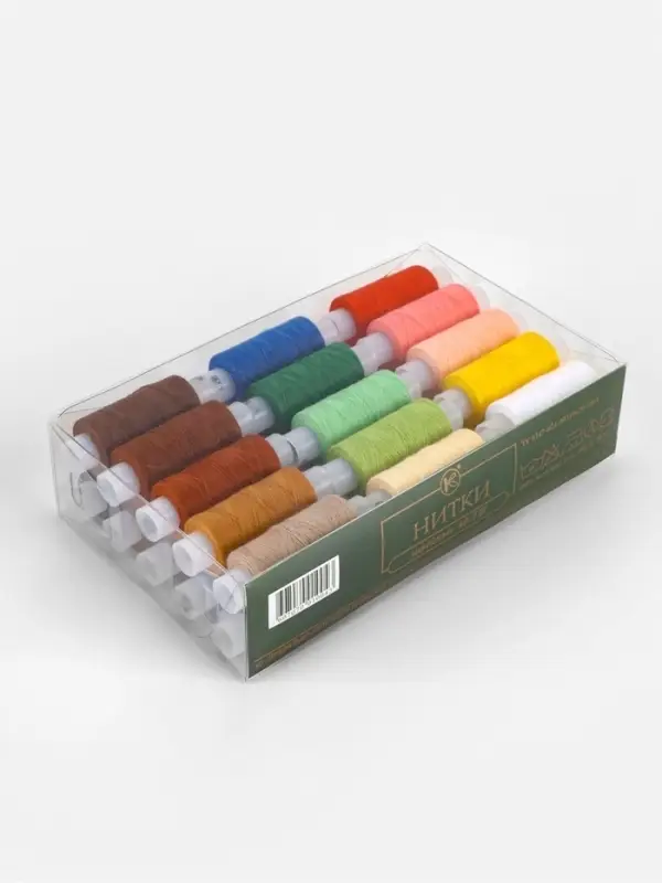 Нитки 40ЛШ, 200 м, набор 30 шт., разноцветные