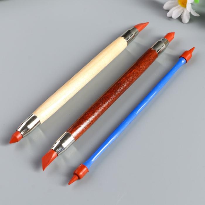 Инструменты для моделирования и придания формы набор 3 шт с резиновыми наконечниками 16 см Инструменты для моделирования и придания формы набор 3 шт с резиновыми наконечниками 16 см