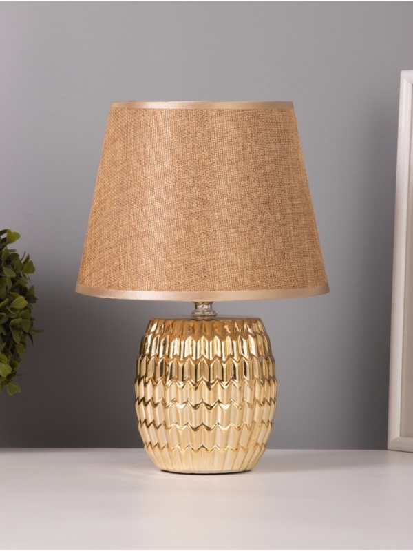 Лампа настольная Лампа настольная "Рябь" 40Вт Е14 золото 19х19х27см
