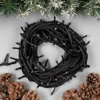 Гирлянда &laquo;Нить&raquo; 10 м, IP44, УМС, тёмная нить, 100 LED, свечение белое, мерцание белым, 220 В