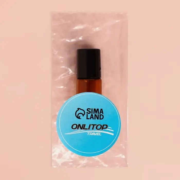 Флакон для парфюма, со стеклянным роликом, 5 мл, цвет коричневый/чёрный