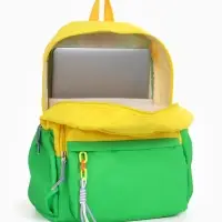 Рюкзак молодёжный на молнии, с карманами, двухцветный, 31&times;15&times;46 см, жёлтый