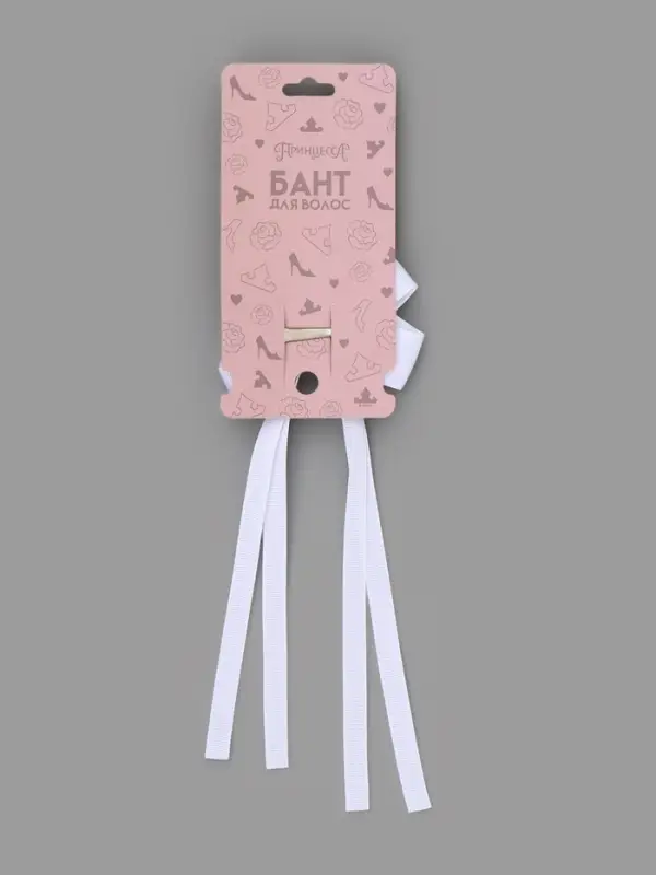 Бант для волос на заколке с лентами, белый, Принцессы Дисней