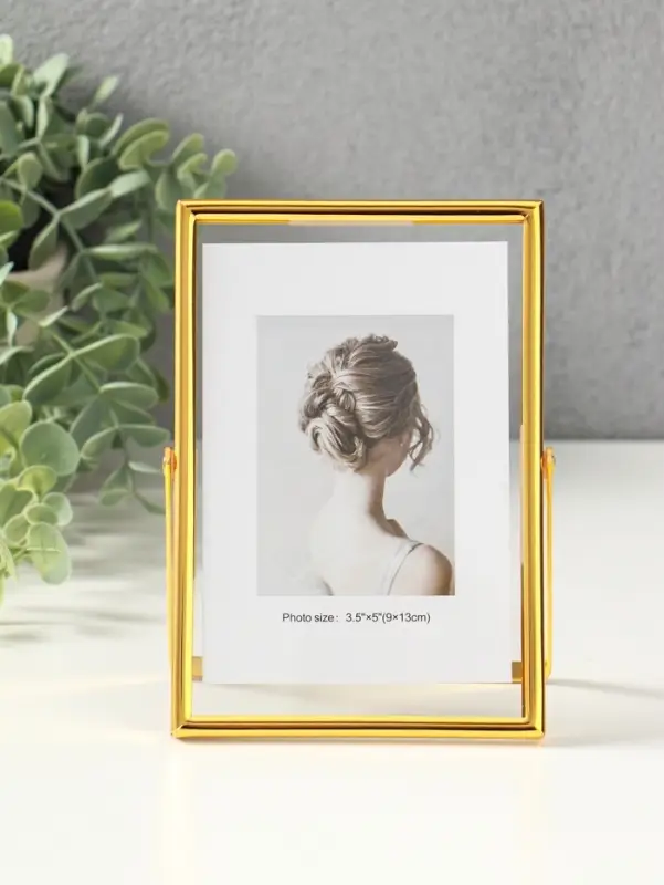 Фоторамка металл на 1 фото 10х15 см Фоторамка металл на 1 фото 10х15 см "Лофт" золото гальваника 1,2х11,5х16 см