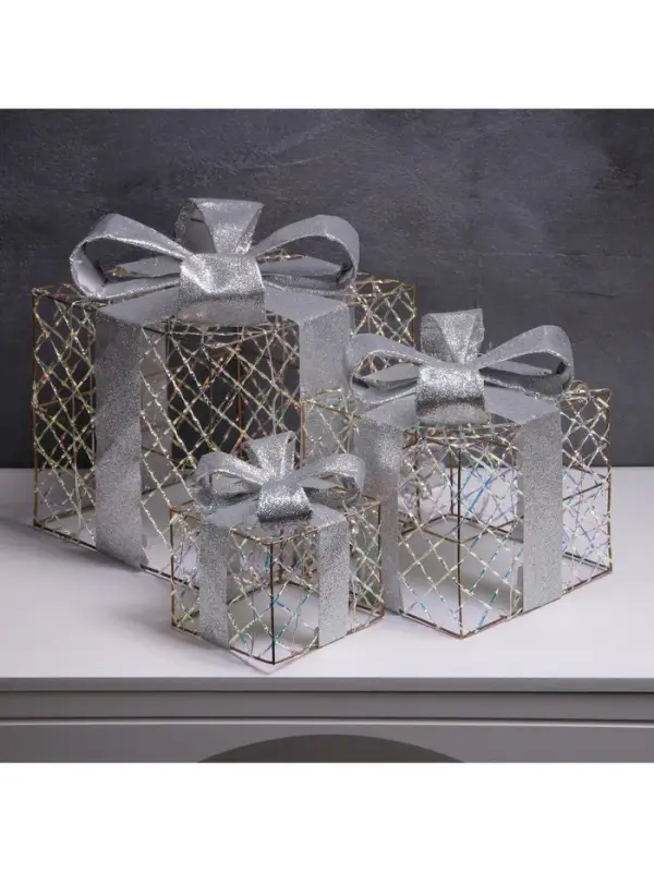 Светодиодная фигура &laquo;Подарки&raquo; 20&times;15&times;10 см, 35 LED, батарейки AAх2 (не в комплекте), свечение теплое белое