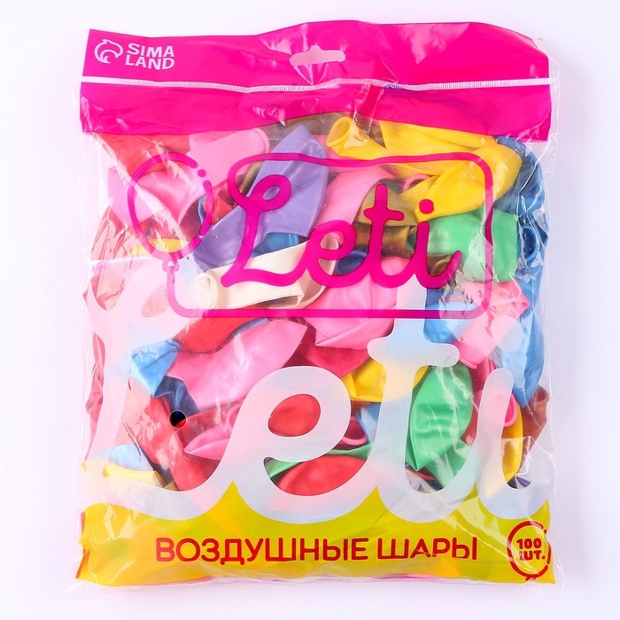 Шар латексный 10 Шар латексный 10", металл, набор 100 шт., цвета МИКС