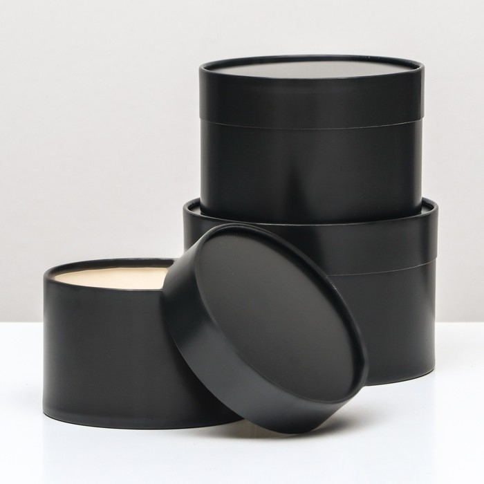 Набор шляпных коробок 3 в 1, черный, 16 х 10, 14 х 9, 13 х 8,5 см Набор шляпных коробок 3 в 1, черный, 16 х 10, 14 х 9, 13 х 8,5 см