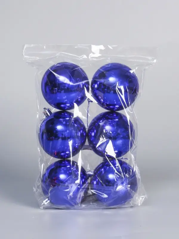 Ёлочные игрушки &laquo;Винтажный глянец&raquo;, шары новогодние, d=8 см, набор 6 шт., синий