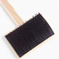 Щетка-пуходёрка деревянная ZOONIK полукруглая, большая с каплей, 85×55 см