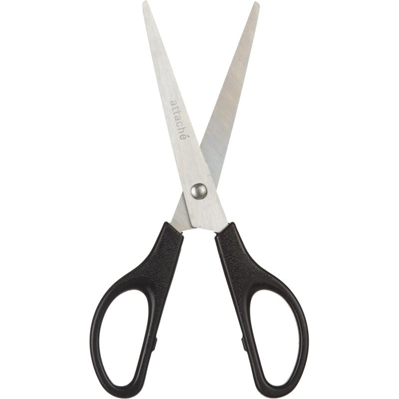 Ножницы Attache 180 мм с пластик. эллиптическими ручками, цвет черный