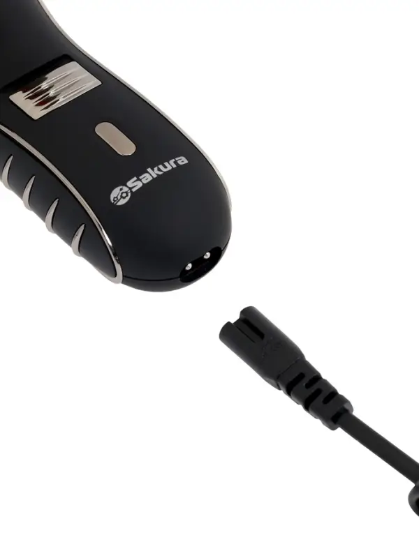 Электробритва Sakura SA-5414BK, АКБ, сеточная, 3 плавающие головки, триммер, чёрная Электробритва Sakura SA-5414BK, АКБ, сеточная, 3 плавающие головки, триммер, чёрная