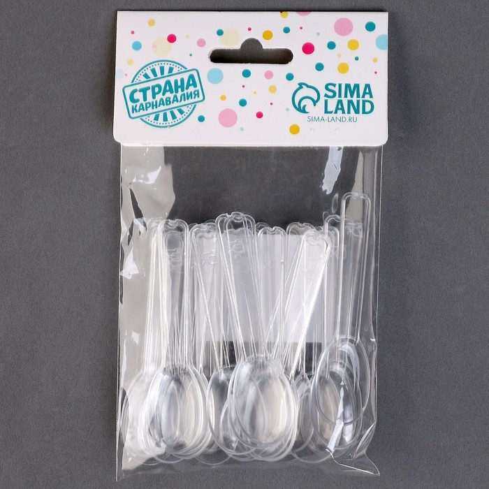 Ложки пластиковые, в наборе 24 шт., цвет прозрачный Ложки пластиковые, в наборе 24 шт., цвет прозрачный