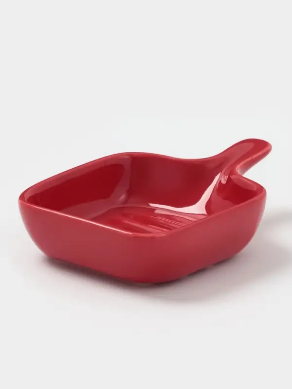 Набор соусников с ручкой Набор соусников с ручкой "Сковорода", 4 шт 10 х7 х2,2 см, цвет красный