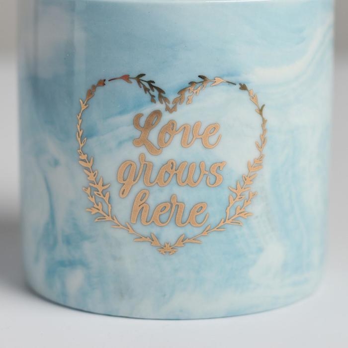 Горшок для цветов керамический с тиснением, кашпо «Расти», 8 х 7,5 см Горшок для цветов керамический с тиснением, кашпо «Расти», 8 х 7,5 см