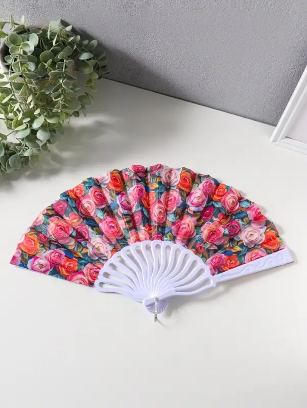 Веер складной &laquo;Россыпь роз&raquo;, 22.5 см