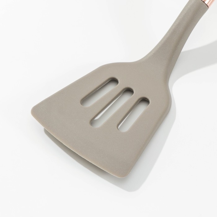 Лопатка с прорезями Доляна «Лакруа», 33,5 см, цвет серый/коричневый