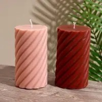 Свеча "Столб" 7,5х7,5х15 см, соевый воск, микс Свеча "Столб" 7,5х7,5х15 см, соевый воск, микс