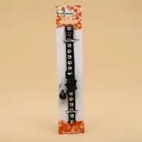 Ошейник кошачий &laquo;Душечка&raquo; светящийся, с бубенчиком, 30&times;1 см, полиэстер, черный