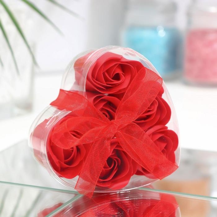 Мыльные розочки, красные, набор 6 шт. Мыльные розочки, красные, набор 6 шт.