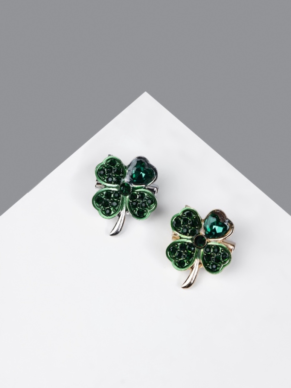 Брошь «Клевер» на удачу, МИКС, (неделимая фасовка 12 шт., цена за шт.)