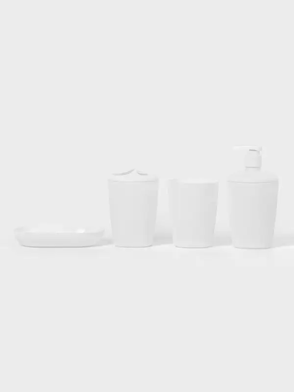 Набор для ванной комнаты Aqua, 4 предмета, пластик, белый