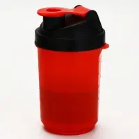 Шейкер спортивный для коктейлей и протеина, с чашей, красно-чёрный, 500 мл
