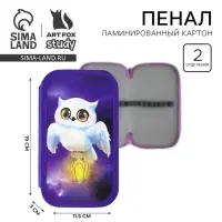 Пенал школьный, 2 секции, 19&times;10.5 см &laquo;Совушка&raquo;