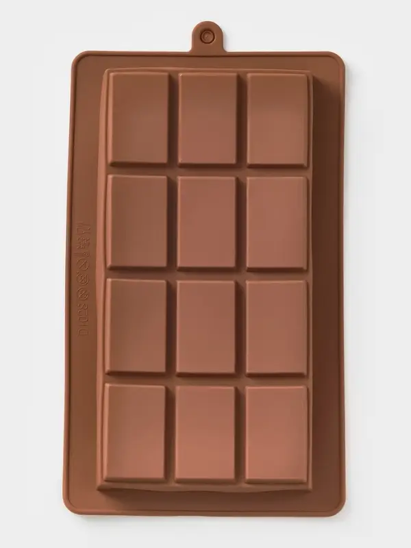 Форма для дубайского шоколада Форма для дубайского шоколада "Плитка" 25,5x15x2,5 см, цвет коричневый