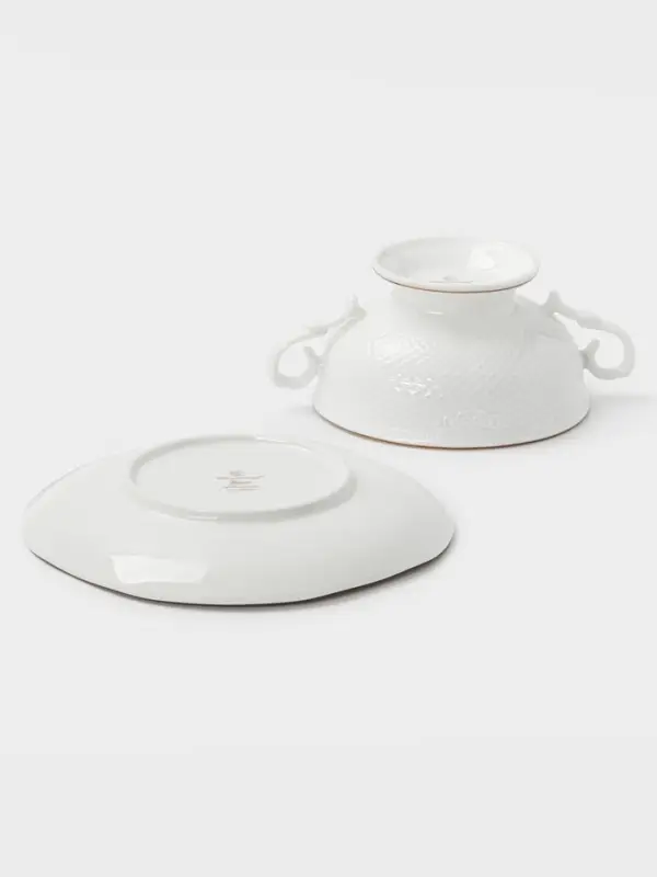 Бульонница с блюдцем WY Empire, 280 мл, фарфор, белая