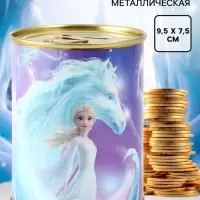 Копилка металлическая, 9.5 см&times;7.5 см&times;7.5 см, Холодное сердце