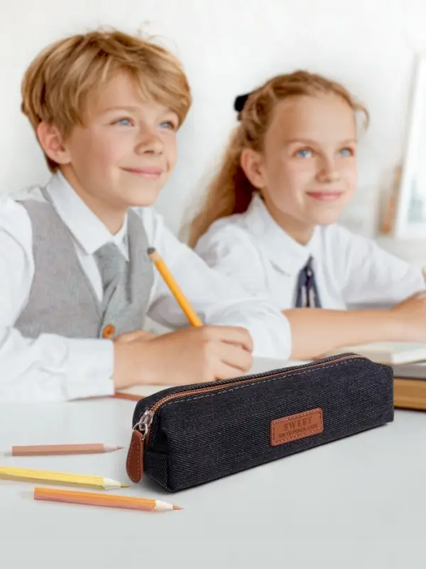 Пенал школьный на молнии Calligrata &laquo;Джинс&raquo;, 1 отделение, текстиль, МИКС