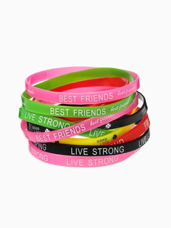 Силиконовый браслет &laquo;Андеграунд&raquo;, набор 10 шт. цвет МИКС