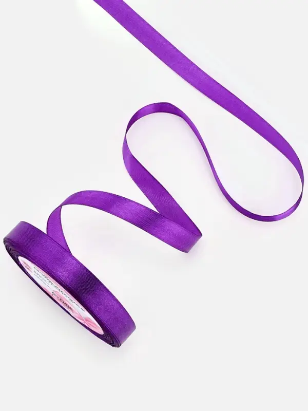 Лента атласная, 12 мм, 23±1 м, фиолетовая №34 Лента атласная, 12 мм, 23±1 м, фиолетовая №34