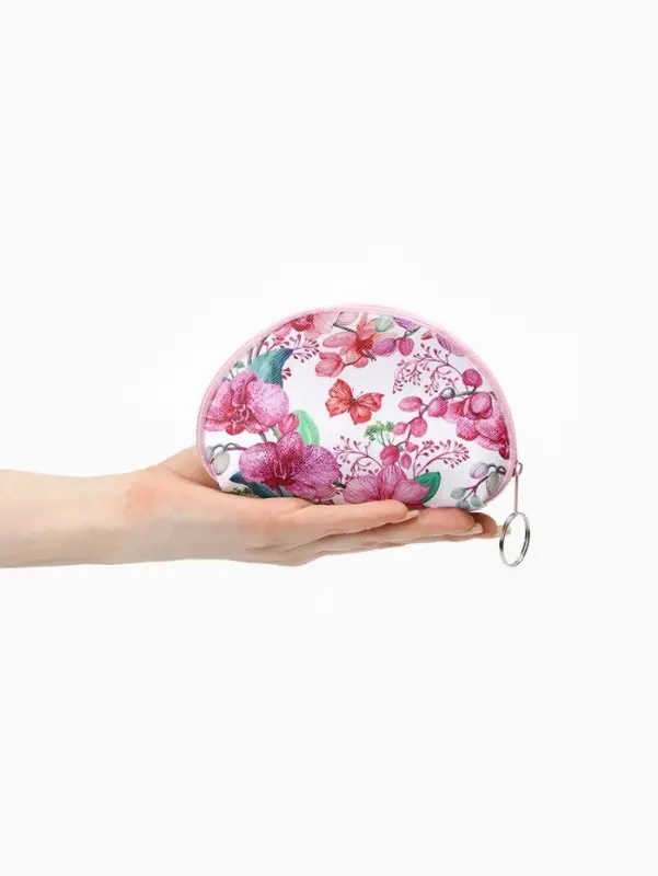 Кошелёк-монетница на молнии, 13.5&times;3.5&times;9 см, с принтом, МИКС