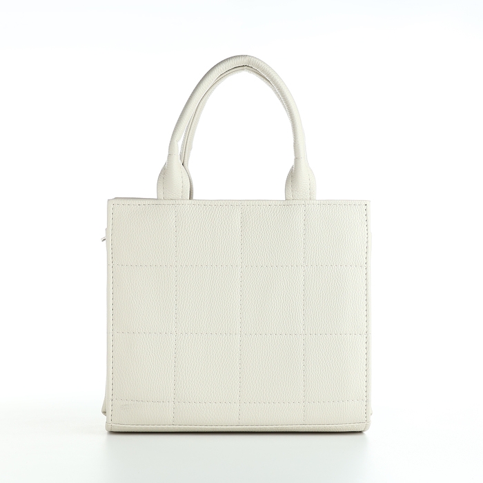 Сумка-тоут на молнии TEXTURA, маленький размер, цвет белый