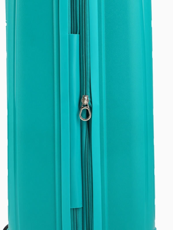 Чемодан 20 Чемодан 20", PP, 38*22*56, отд на молнии, код замок, 4 колеса, зеленый