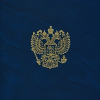 Папка адресная бумвинил А4 (объемная) На подпись Госсимволика синяя