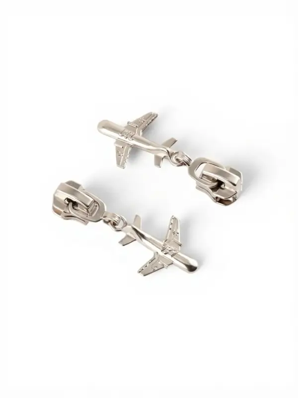 Бегунок для металлической молнии, №5, &laquo;Самолёт&raquo;, 10 шт., цвет никель