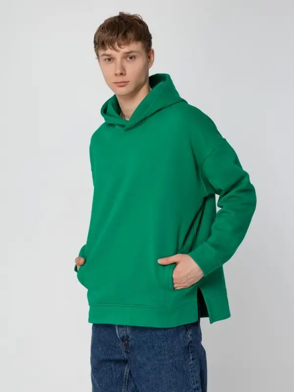Худи оверсайз унисекс Tolla, зеленое, размер XS/S