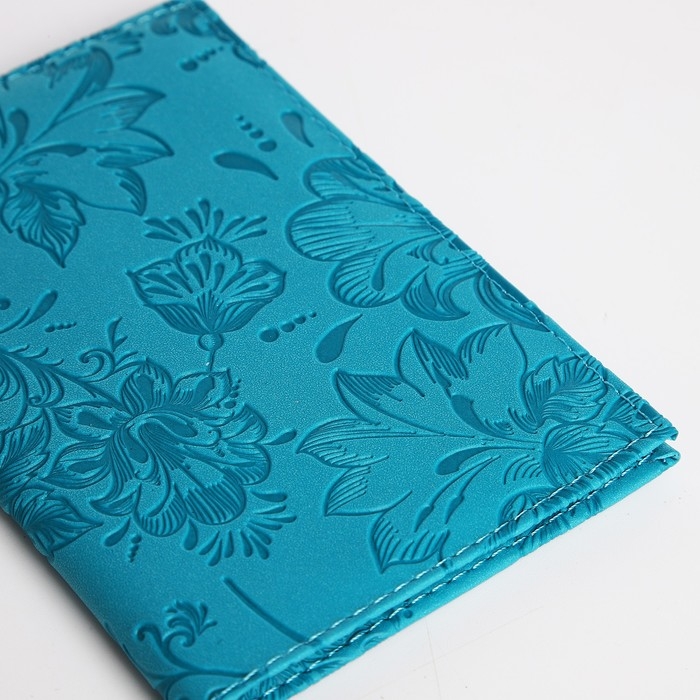 Обложка для паспорта, цвет бирюзовый Обложка для паспорта, цвет бирюзовый
