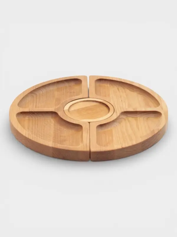 Подарочный набор посуды Adelica &laquo;С любовью&raquo;, столик для вина d=32 см, менажница d=25 см, подсвечник d=8 см, дерево берёза