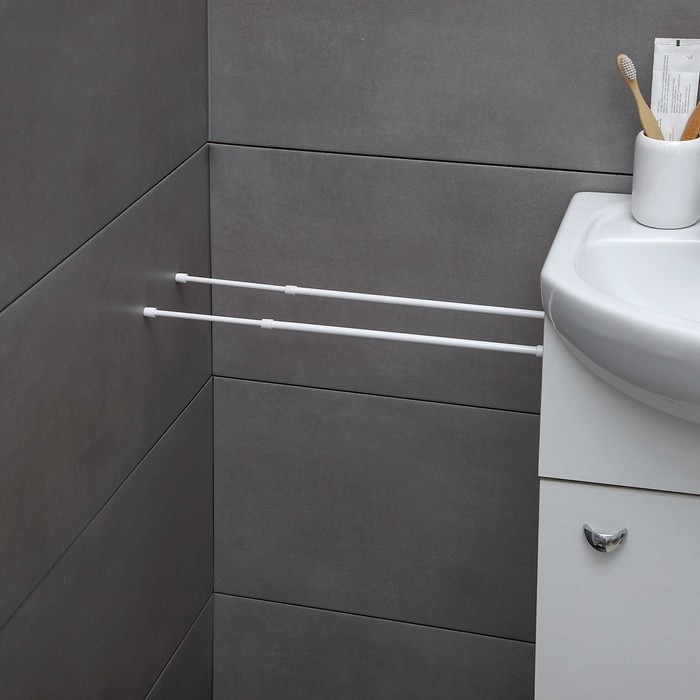 Набор карнизов универсальных, 2 шт, 30-45 см, цвет белый Набор карнизов универсальных, 2 шт, 30-45 см, цвет белый