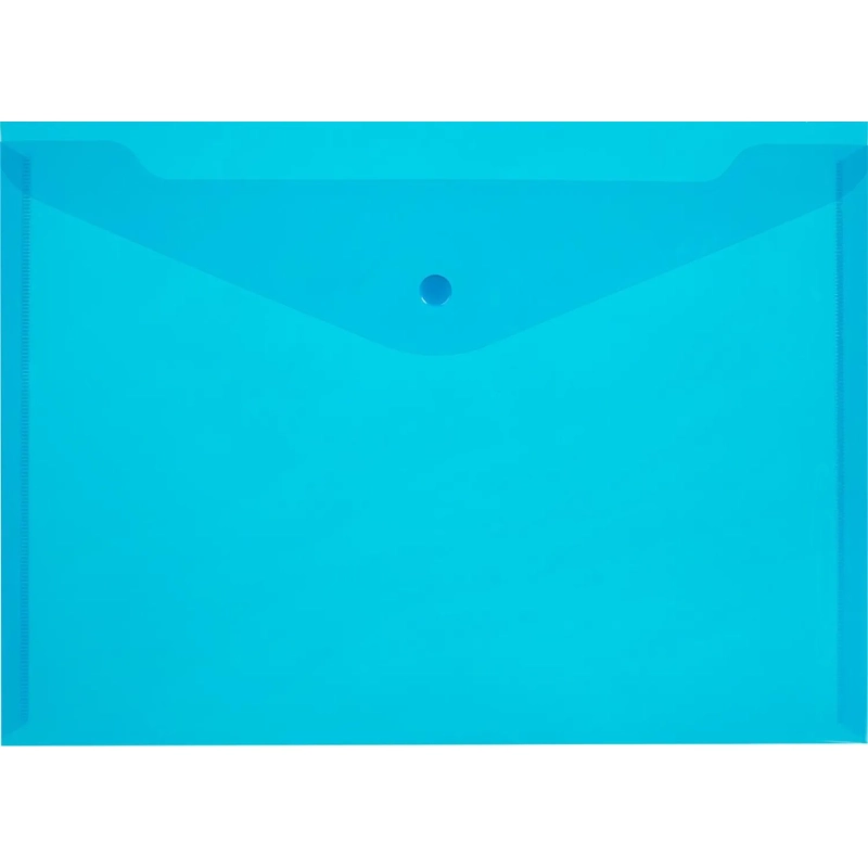 Папка-конверт на кнопке А4 КНК 180 синий прз. 10шт/уп
