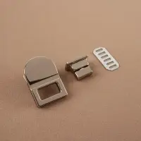 Застёжка для сумки, 2.3×3.5 см, цвет серебряный