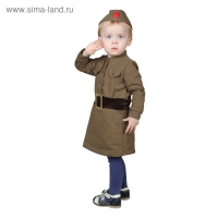 Костюм военного для девочки: платье, пилотка, трикотаж, хлопок 100%, рост 98 см, 1,5-3 года, цвета МИКС
