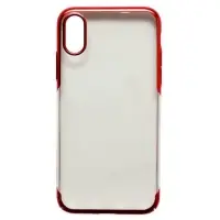 Чехол Iph XS Baseus Glitter Case с рамкой красный