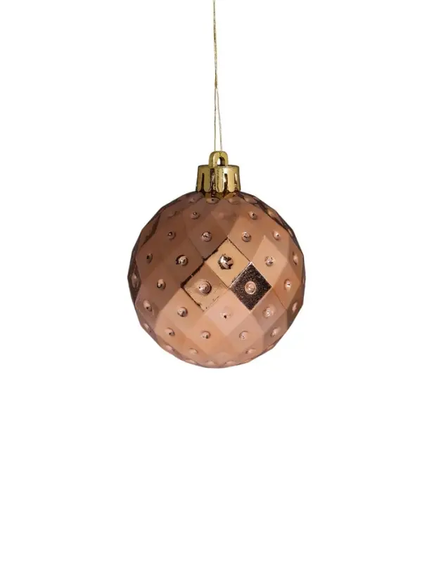 Ёлочные игрушки &laquo;Изабель&raquo;, шары новогодние, набор 16 шт., d=6 см, геометрия, золотистый